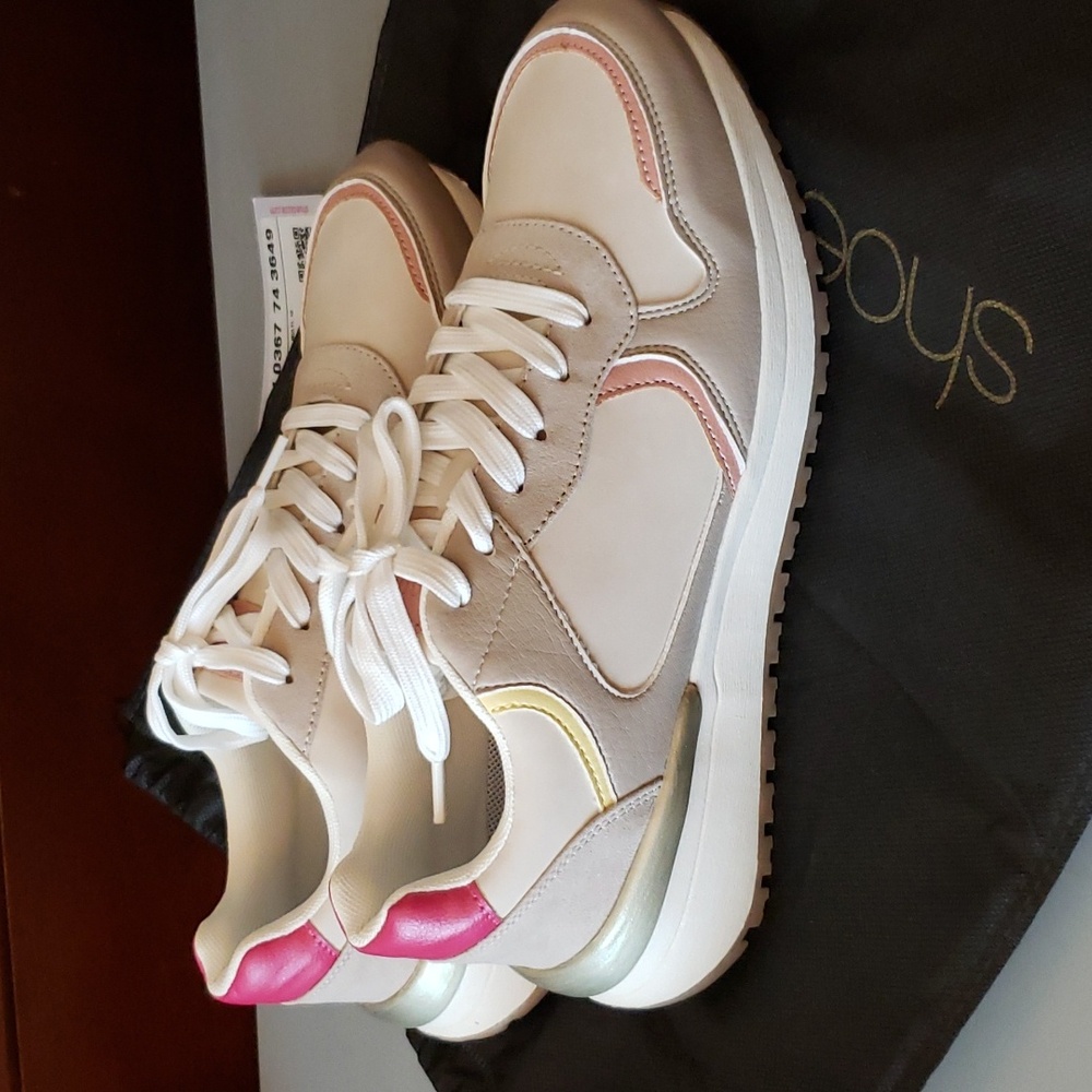 NWT JustFab/Shoe Dazzle colab "Rue" Pastel Multi color tennis shoe